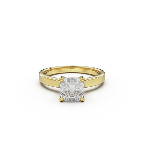 18K Yellow Gold Petite Cathedral Solitaire Engagement Ring