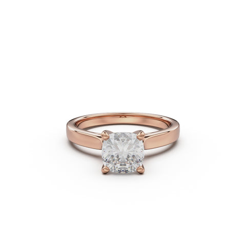 18K Rose Gold Petite Cathedral Solitaire Engagement Ring