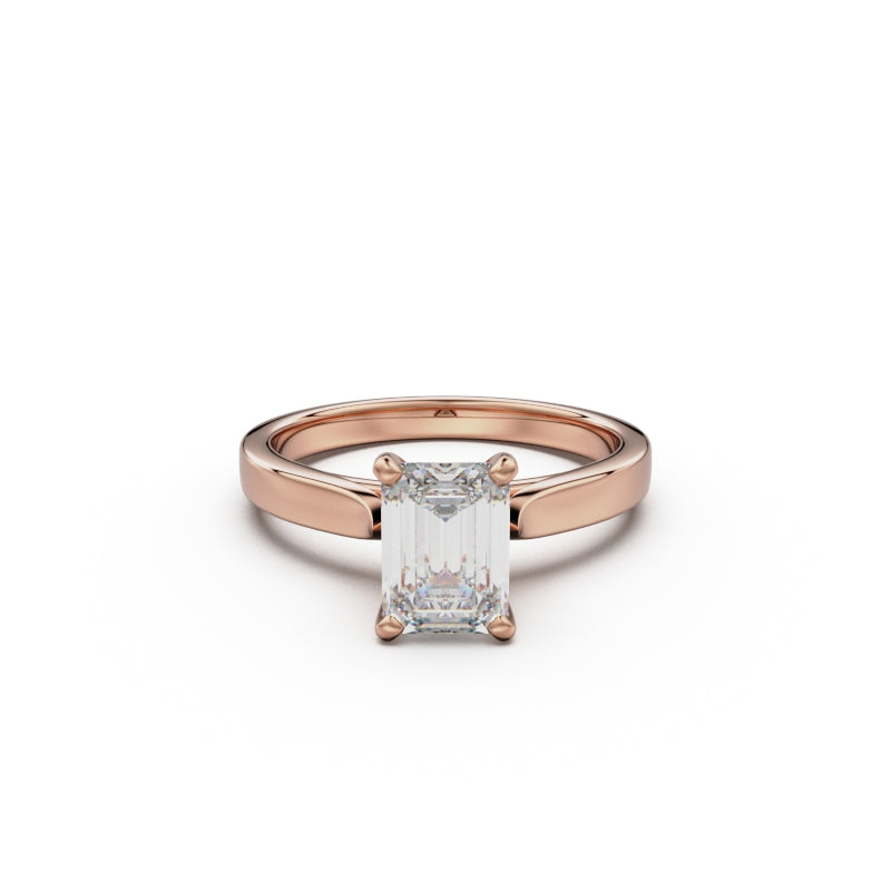 18K Rose Gold Petite Cathedral Solitaire Engagement Ring - Circle of Diamond
