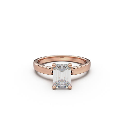 18K Rose Gold Petite Cathedral Solitaire Engagement Ring