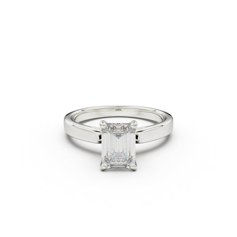 18K White Gold Petite Cathedral Solitaire Engagement Ring