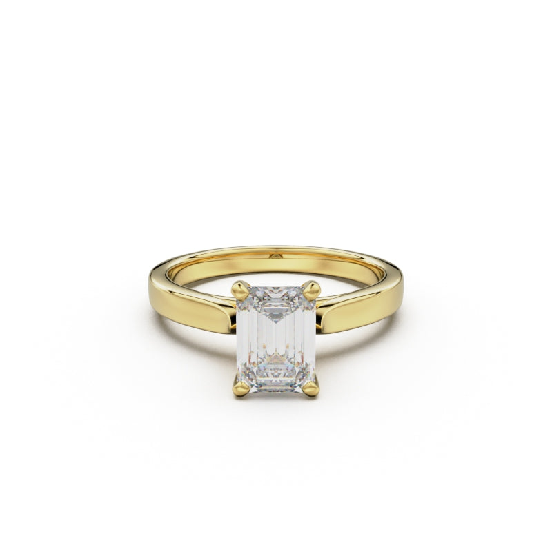 18K Yellow Gold Petite Cathedral Solitaire Engagement Ring - Circle of Diamond