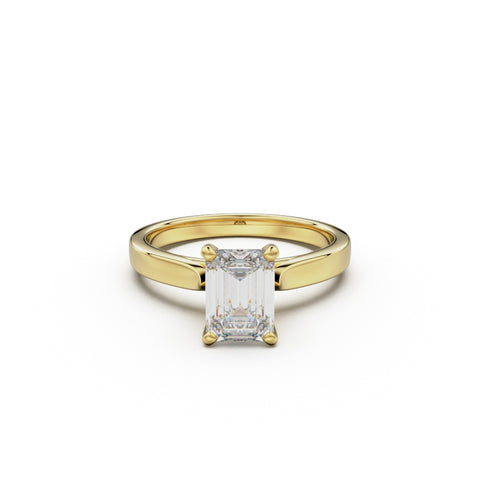 18K Yellow Gold Petite Cathedral Solitaire Engagement Ring