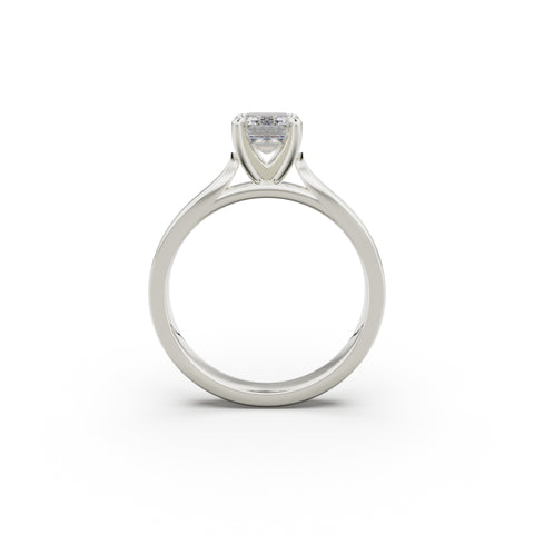 18K White Gold Petite Cathedral Solitaire Engagement Ring