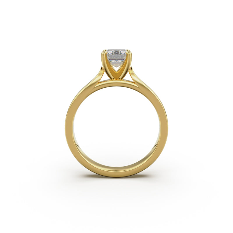 18K Yellow Gold Petite Cathedral Solitaire Engagement Ring - Circle of Diamond