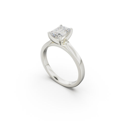 18K White Gold Petite Cathedral Solitaire Engagement Ring