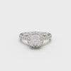 18K White Gold Floating Halo Diamond Engagement Ring