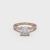 18K Rose Gold Pavé Cross Over Engagement Ring