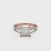 18K Rose Gold Pavé Cross Over Engagement Ring