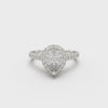 18K White Gold Floating Halo Diamond Engagement Ring