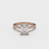 18K Rose Gold Pavé Cross Over Engagement Ring