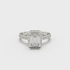 18K White Gold Floating Halo Diamond Engagement Ring