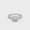 18K White Gold Pavé Cross Over Engagement Ring