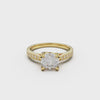 18K Yellow Gold Four Prong Cross Over Engagement Ring